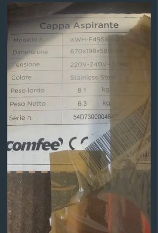 Campana extractora bajo mueble Comfee