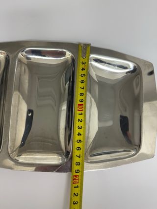 Bandeja vintage plateada metal