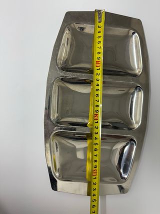 Bandeja vintage plateada metal