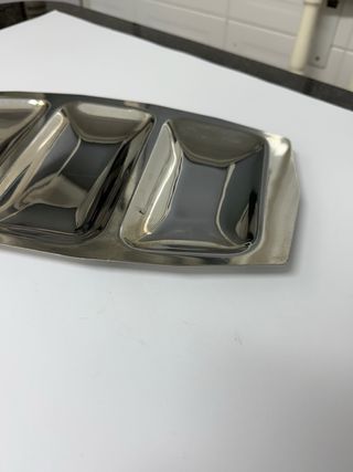 Bandeja vintage plateada metal