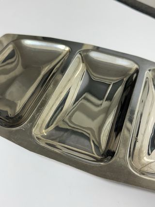 Bandeja vintage plateada metal