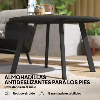 Mesa de centro redonda metálica negra
