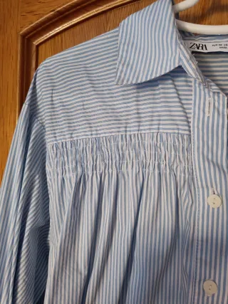 Camisa rayas azules y blancas Zara