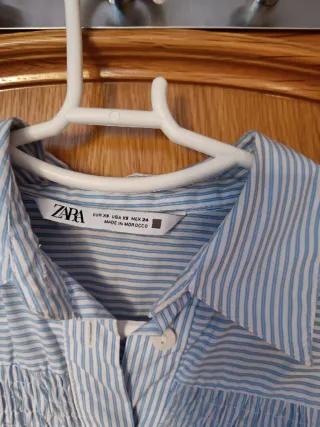 Camisa rayas azules y blancas Zara
