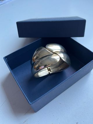 Brazalete Alta Bisutería Vintage Dorado/Plateado