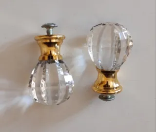 Tiradores Cristal y Dorado (2 uds)
