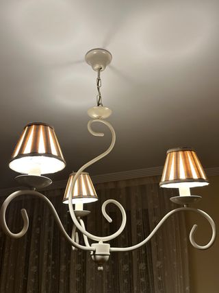 Lámpara de salón tela y metal