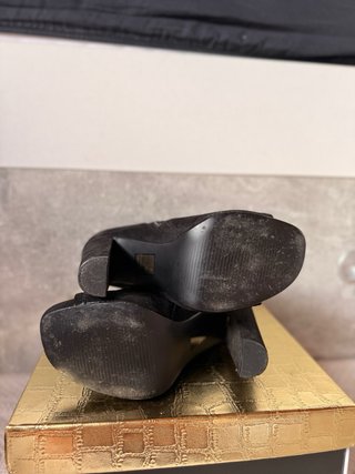 Stivaletti Camoscio Nero Open-Toe