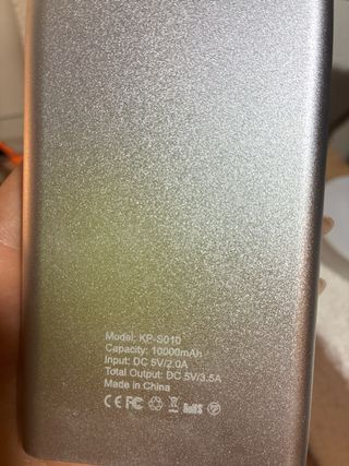 Batería Externa Kinps 10000 mAh Plata