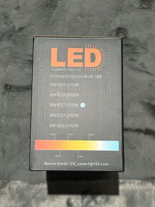 Bombilla Edison Kooywan G95 LED Filamento