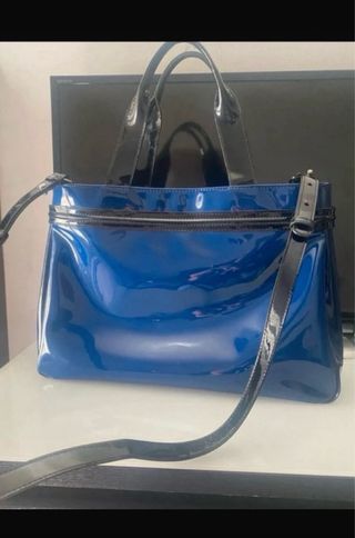 Borsa Emporio Armani Jeans Blu in Vernice