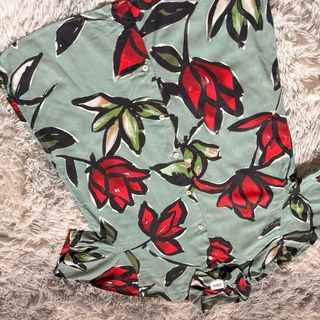 Camicia Zara Uomo Fantasia Floreale Tg S