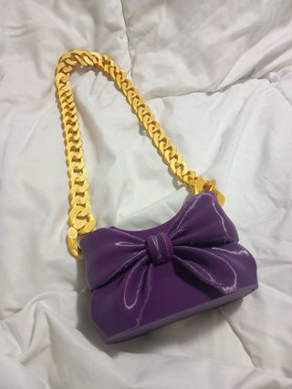Bolso Lazo Rosa y Dorado