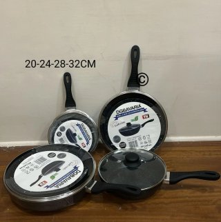Set 4 padelle con coperchio