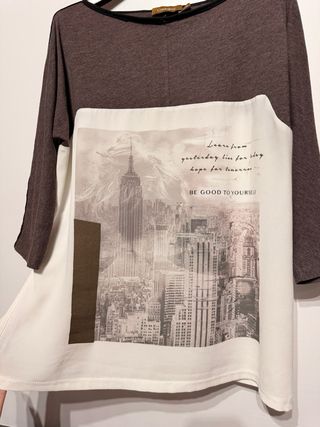 Maglia Conbipel bicolore stampa NY