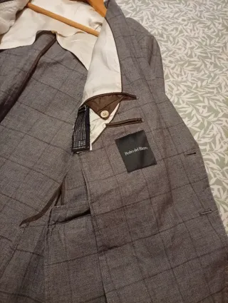 Chaqueta de lino gris Talla 46