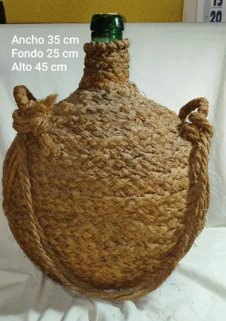 Damajuana Vidrio Esparto 45cm Alto 16litros