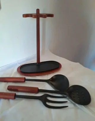 Set 3 Utensili Cucina Design Legno - Nuovo