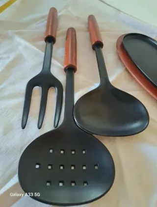 Set 3 Utensili Cucina Design Legno - Nuovo