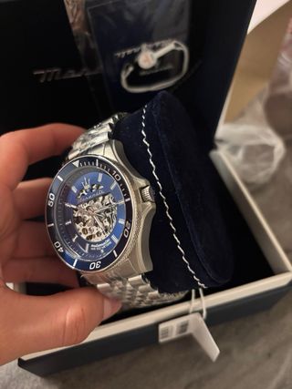 Reloj Maserati Azul y Plateado Automático