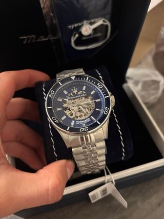 Reloj Maserati Azul y Plateado Automático
