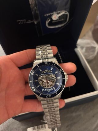 Reloj Maserati Azul y Plateado Automático