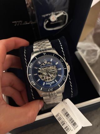Reloj Maserati Azul y Plateado Automático
