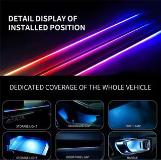 Kit Luces LED RGB Coche Interior 6 en 1