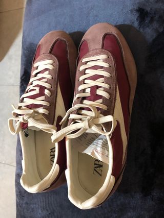 Zapatillas Zara Marrón/Rojo Talla 43