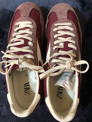 Zapatillas Zara Marrón/Rojo Talla 43