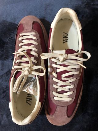 Zapatillas Zara Marrón/Rojo Talla 43