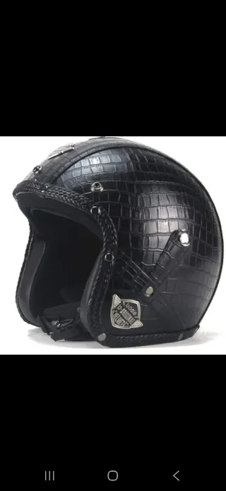 Casco Moto Negro Estilo Vintage