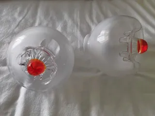 2 Paralumi Tulipa in Cristallo Murano Mazzega Anni '70