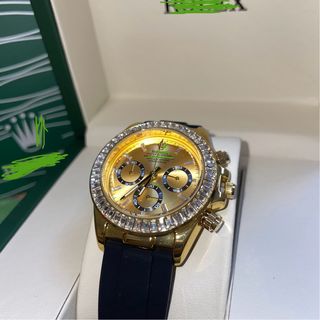 Reloj de acero dayton Oro Diamantes Negro