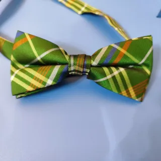 Pajarita cuadros escoceses verde multicolor