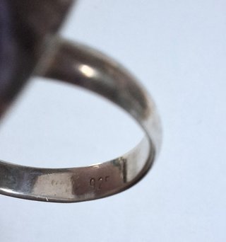 Anillo 17ES Plata Ley Media Bola Grande