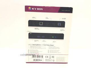 usb hub icy box usb 3.0 docking station with dual video output