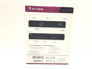 usb hub icy box usb 3.0 docking station with dual video output