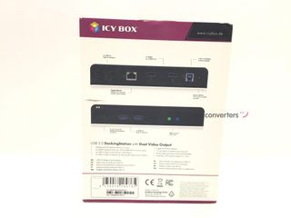 usb hub icy box usb 3.0 docking station with dual video output