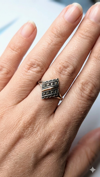 Anillo Vintage Plata y Oro Rosa