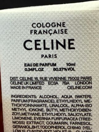 Celine Cologne Française Perfume
