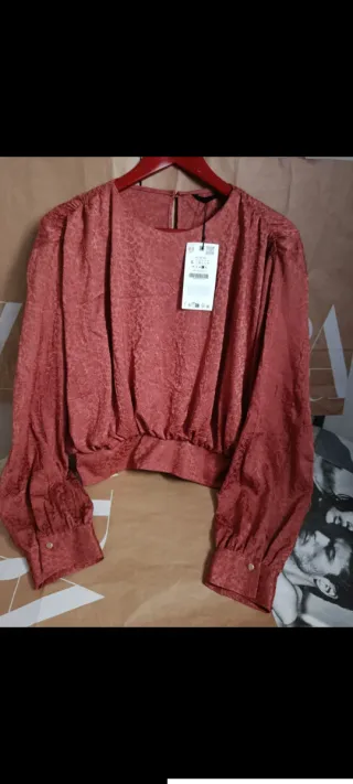 Blusa Zara Roja Talla L