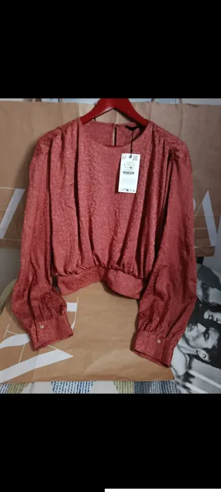 Blusa Zara Roja Talla L