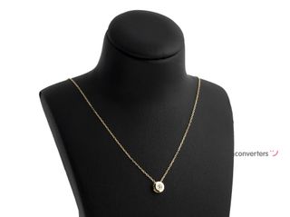 cadena oro 18k con piedra con diamante 22.5cm