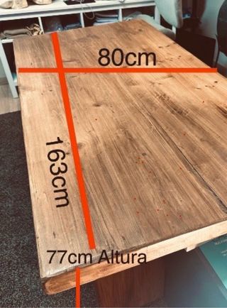 Mesa de comedor artesanal madera maciza