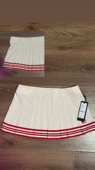 Falda plisada FILA blanca con rayas rojas