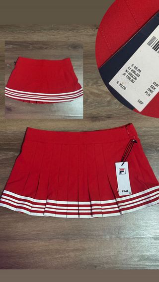 Falda Fila roja con rayas blancas