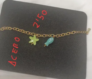 Pulsera Acero Verano Estrella y Pez