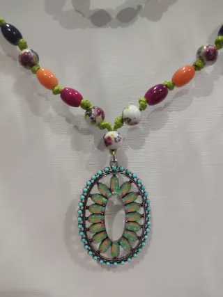 Conjunto bisutería artesanal multicolor cerámica