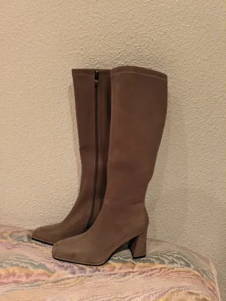 Botas altas beige/marrón